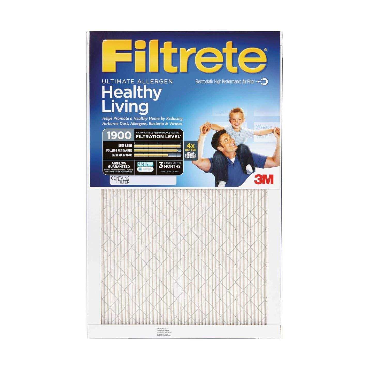 Filtrete 14-in x 30-in x 1-in 1900 MPR Premium Allergen Bacteria and Virus Electrostatic Pleated Air Filter - Zenithce