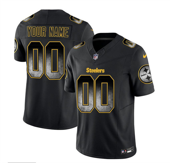Pittsburgh Steelers Custom Black 2023 F.U.S.E. Smoke Vapor Untouchable Limited Stitched Jersey - Zenithce