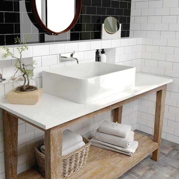 Merola Tile Crown Heights Matte Black 3 in. x 6 in. Ceramic Wall Tile - Zenithce