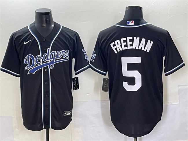 Los Angeles Dodgers #5 Freddie Freeman Black Fashion Stitched Jersey - Zenithce