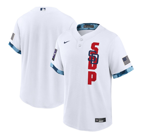 San Diego Padres Blank 2021 White All-Star Cool Base Stitched Jersey - Zenithce