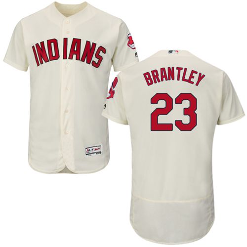 Indians #23 Michael Brantley Cream Flexbase Authentic Collection Stitched Jersey - Zenithce