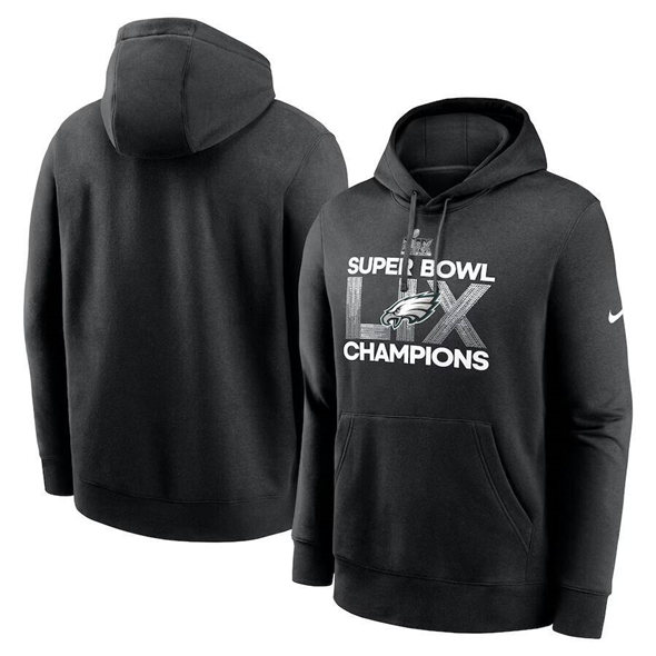 Philadelphia Eagles Black 2025 Super Bowl LIX Champions Supplemental Pullover Hoodie - Zenithce