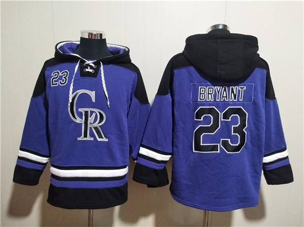 Colorado Rockies #23 Kris Bryant Purple Ageless Must-Have Lace-Up Pullover Hoodie - Zenithce