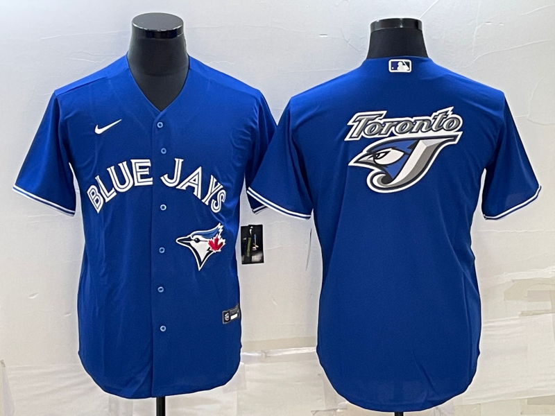 Toronto Blue Jays Royal Team Big Logo Cool Base Stitched Jersey - Zenithce