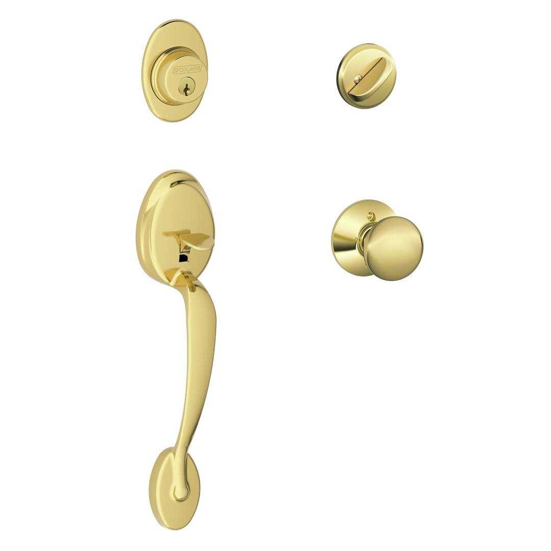 Schlage Georgian Satin Nickel Knob and Single Cylinder Deadbolt 1-3/4 - Zenithce