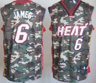 Miami Heat #6 LeBron James Camo Fashion Jersey - Zenithce