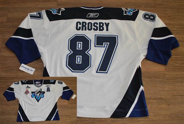 Hockey League #87 Sidney Crosby Stitched White Jersey - Zenithce