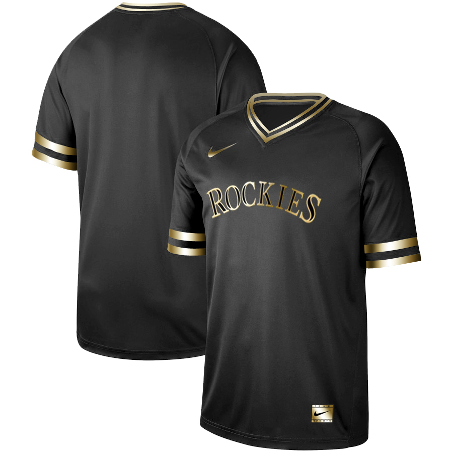 Colorado Rockies Black Gold Stitched Jersey - Zenithce
