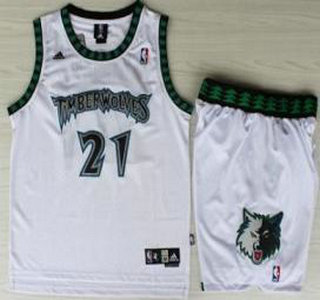 Minnesota Timberwolves #21 Kevin Garnett White Hardwood Classics Revolution 30 Jersey Short - Zenithce