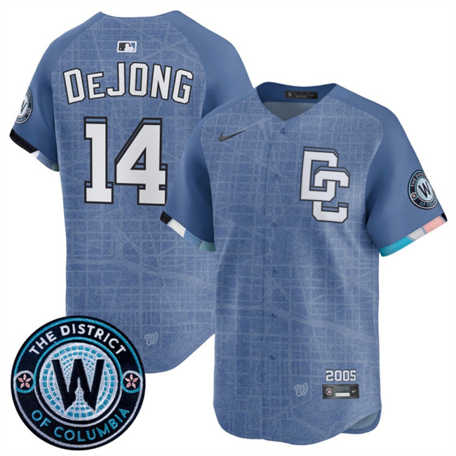 Washington Nationals #14 Paul DeJong Blue 2025 City Connect Limited Stitched Jersey - Zenithce