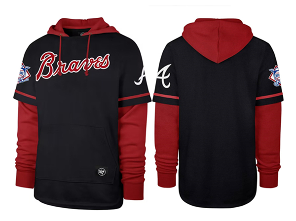 Atlanta Braves Black Pullover Hoodie - Zenithce