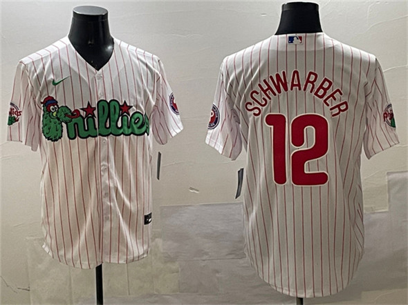 Philadelphia Phillies #12 Kyle Schwarber White Phanatic Cool Base Stitched Jersey - Zenithce