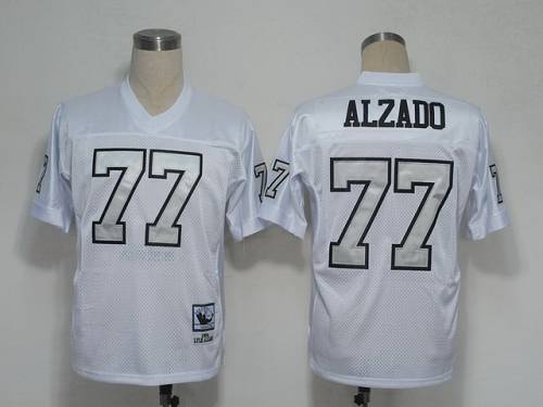 Mitchell And Ness Raiders #77 Lyle Alzado White Silver No. Stitched Jersey - Zenithce