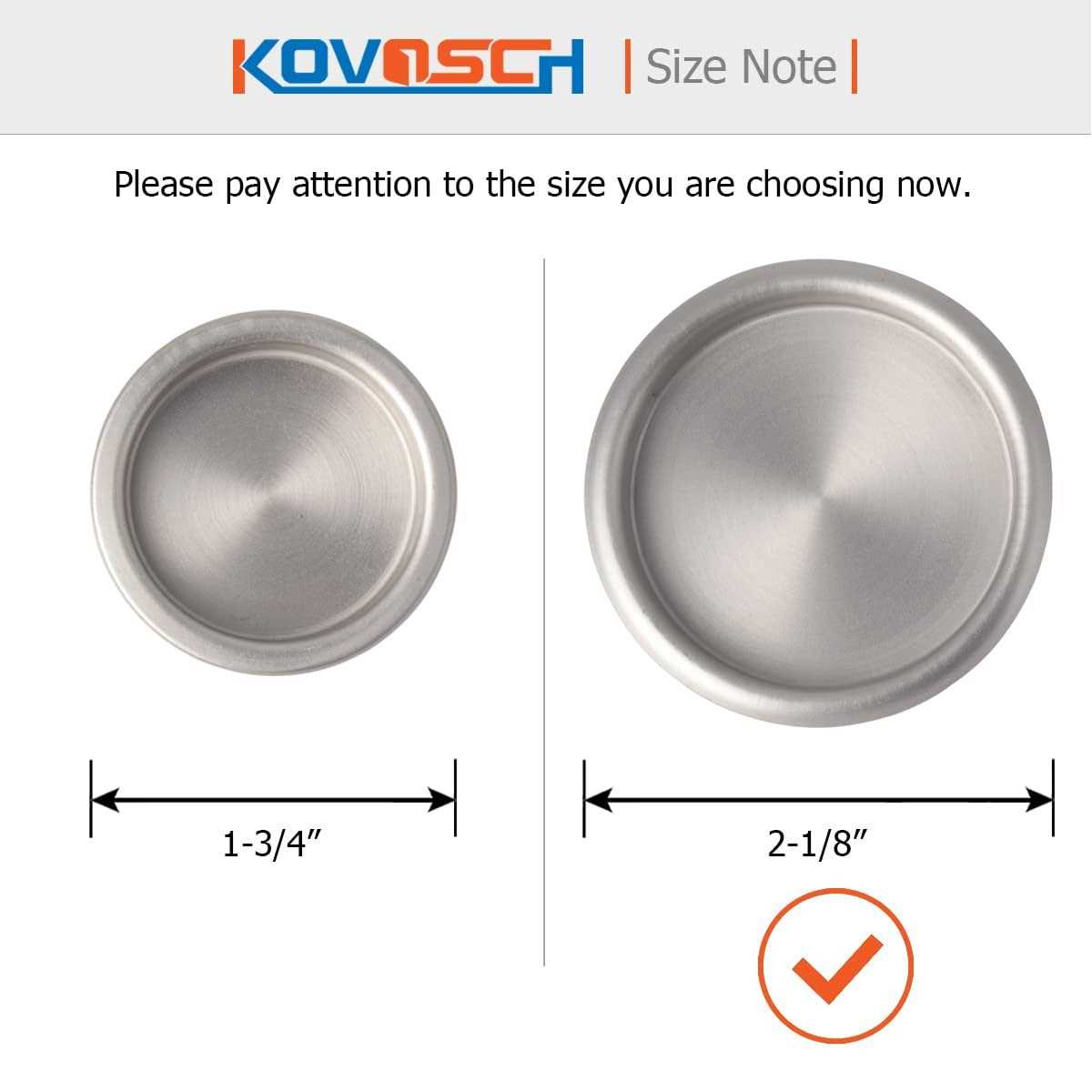 kovosch 8 pack Closet Door Finger Pull black 2-1/8a round sliding Closet Finger Door - Zenithce