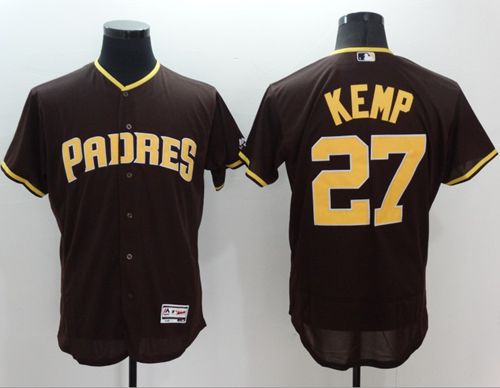 Padres #27 Matt Kemp Brown Flexbase Authentic Collection Stitched Jersey - Zenithce