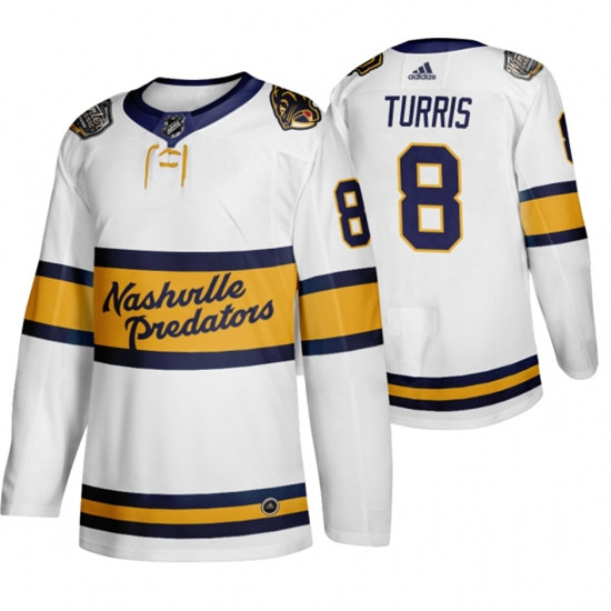 Nashville Predators Adidas #8 Kyle Turris White 2020 Winter Stitched Jersey - Zenithce