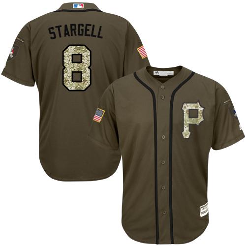 Pirates #8 Willie Stargell Green Salute To Service Stitched Jersey - Zenithce