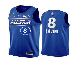 2021 All-Star Chicago Bulls #8 Zach LaVine Blue Eastern Conference Stitched Jersey - Zenithce