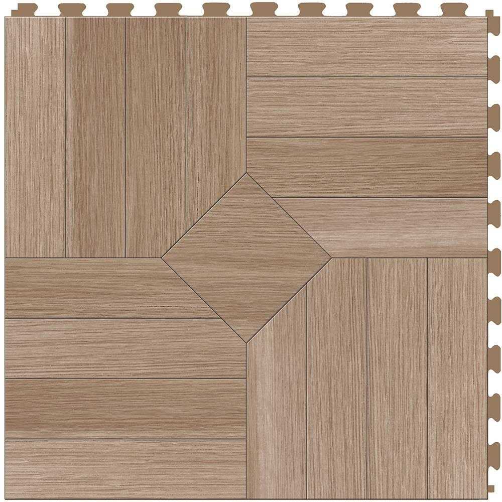 Perfection Floor Tile Parquet Satin 0.05-mil x 20-in W x 20-in L Water Resistant Interlocking Luxury Vinyl Tile Flooring - Zenithce
