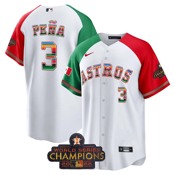 Houston Astros #3 Jeremy PeNa White Mexico Texas Cool Base Stitched Jersey - Zenithce