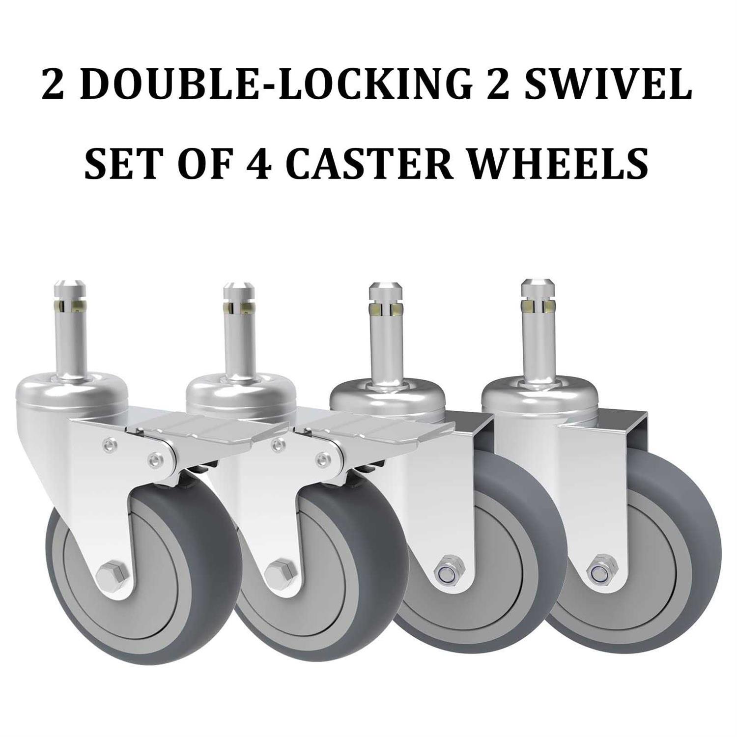RILIDRI 3-Inch Swivel Stem Caster 7/16-Inch Stem Diameter Rubber Wheel - Zenithce