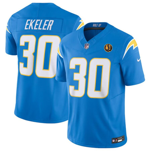 Los Angeles Chargers #30 Austin Ekeler Light Blue 2023 F.U.S.E. With John Madden Patch Vapor Limited Stitched Jersey - Zenithce