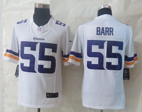 Vikings #55 Anthony Barr White Stitched Limited Nike Jersey - Zenithce
