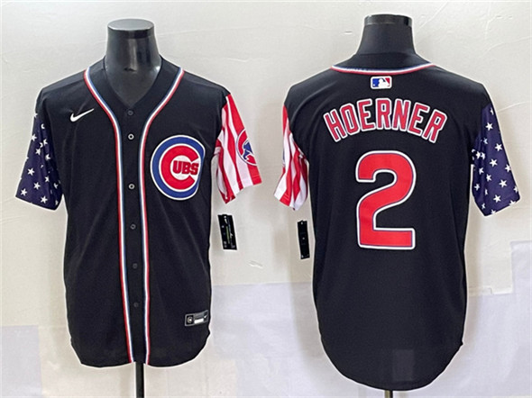 Chicago Cubs #2 Nico Hoerner Black 2025 Independence Day Vapor Premier Limited Stitched Jersey - Zenithce
