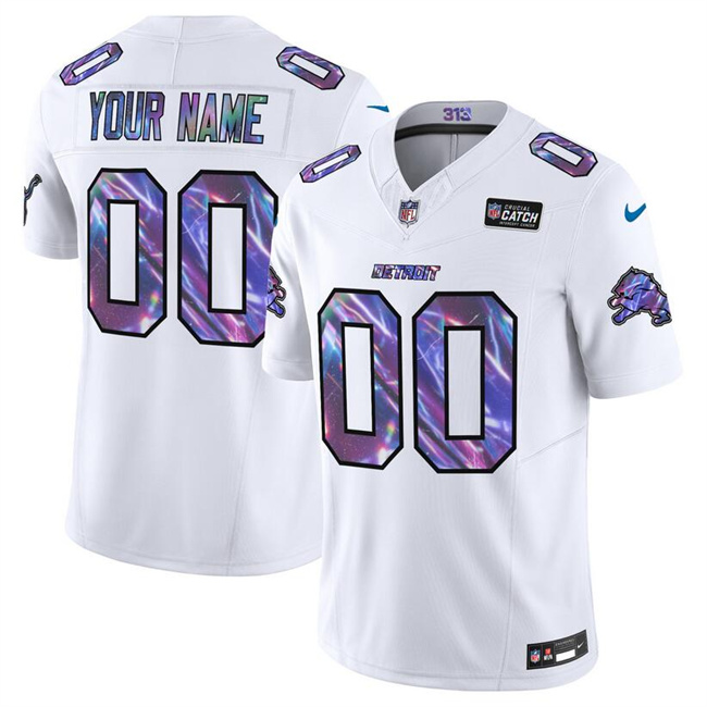 Detroit Lions Custom White 2025 Crucial Catch F.U.S.E. Vapor Limited Stitched Jersey - Zenithce
