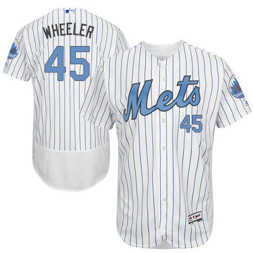 Mets #45 Zack Wheeler White(Blue Strip) Flexbase Authentic Collection 2016 Father's Day Stitched Jersey - Zenithce