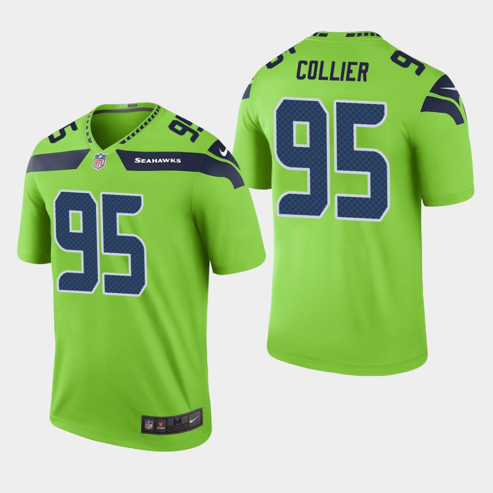 Seahawks #95 L.J. Collier Green Stitched Jersey - Zenithce