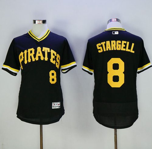 Pirates #8 Willie Stargell Black Flexbase Authentic Collection Cooperstown Stitched Jersey - Zenithce