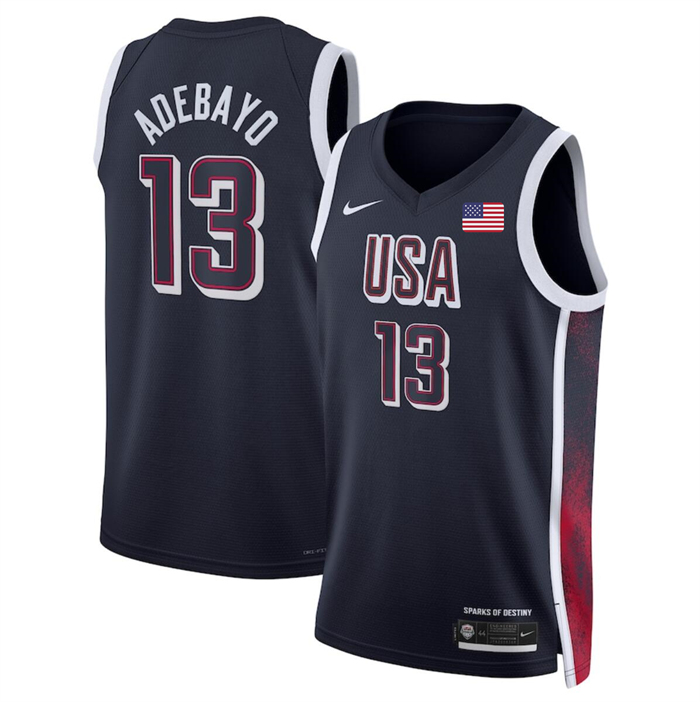 USA #13 Bam Adebayo Navy 2024 Swingman Stitched Jersey - Zenithce