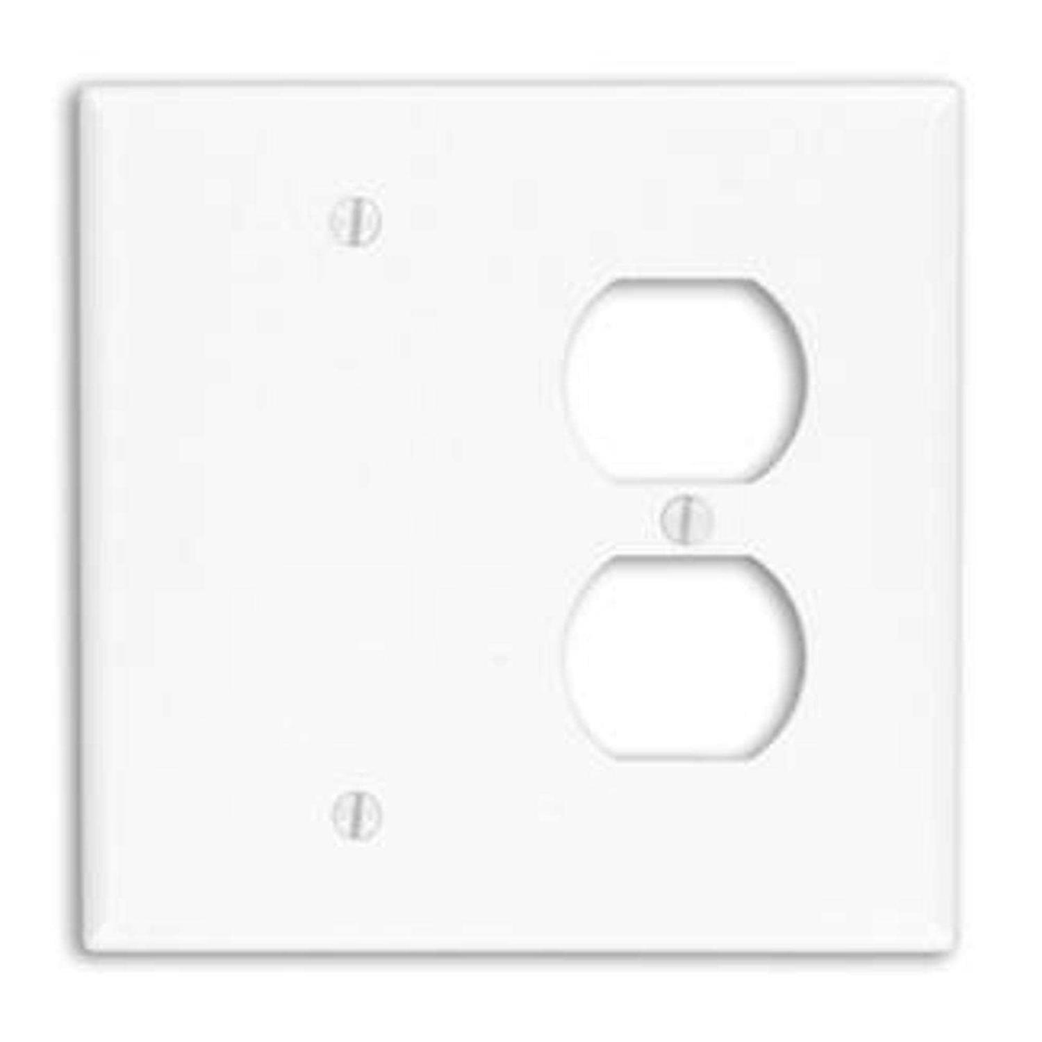 Leviton 80479-W 2 Gang White Combination Plate - Zenithce