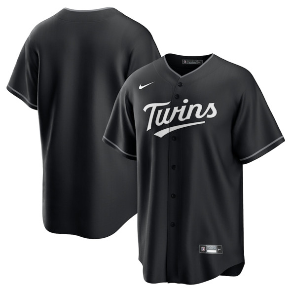 Minnesota Twins Blank Black Lights Out Limited Stitched Jersey - Zenithce