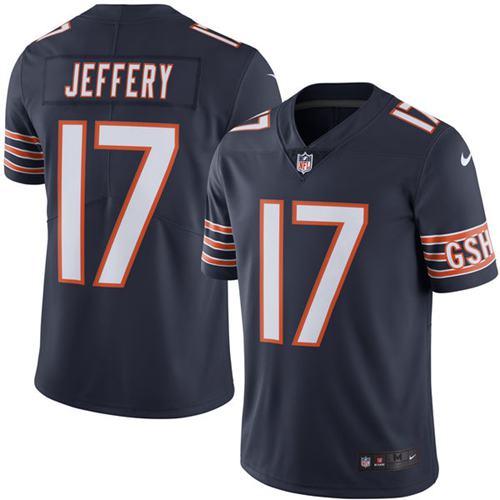 Bears #17 Alshon Jeffery Navy Blue Stitched Limited Rush Nike Jersey - Zenithce