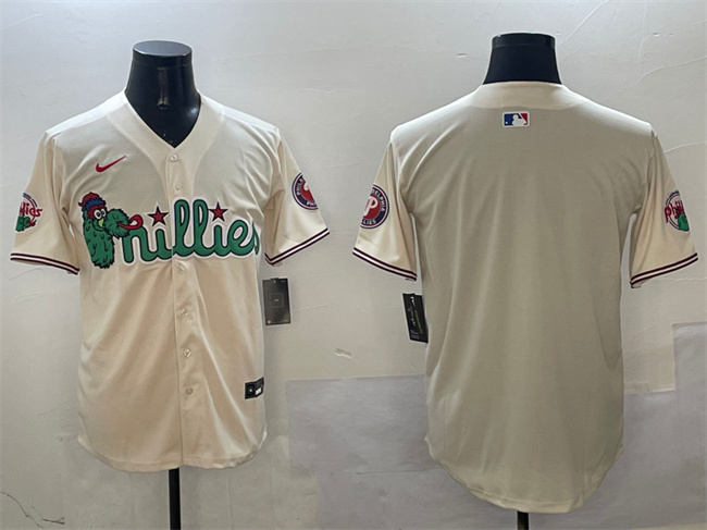 Philadelphia Phillies Blank Cream Phanatic Limited Stitched Jersey - Zenithce