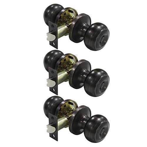 Probrico 10 pack Interior Bathroom Privacy Keyless Doorknobs Door Lock Lockset in Oil Rubbed Bronze - Zenithce