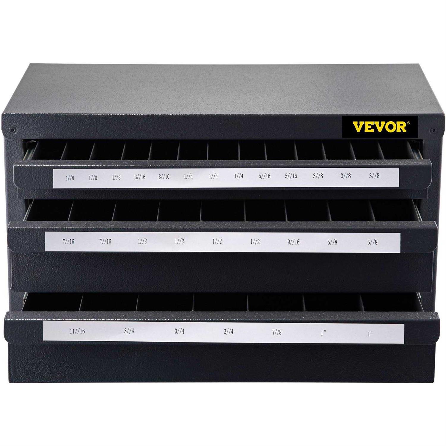 VEVOR End Mill Dispenser Cabinet Three-Drawer End Mill Dispenser End Mill Organizer Cabinet Cold Rolled Steel - Zenithce