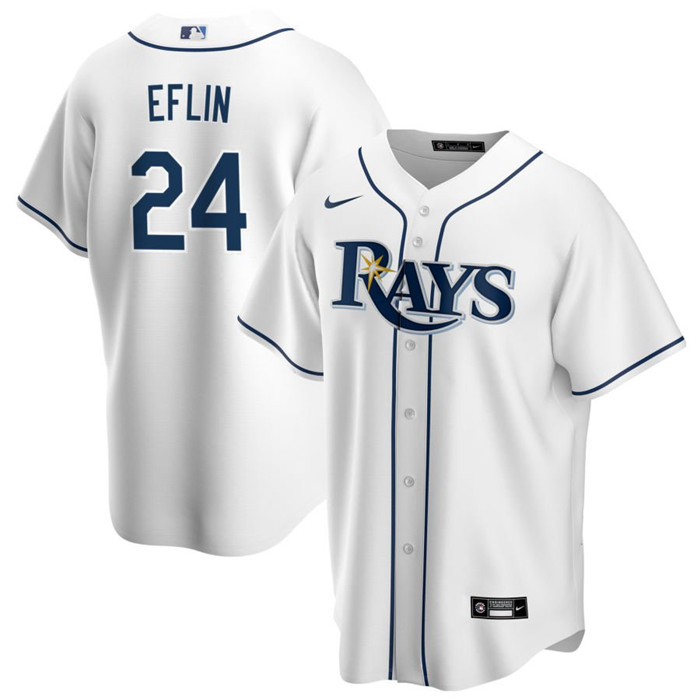 Tampa Bay Rays #24 Zach Eflin White Cool Base Stitched Jersey - Zenithce