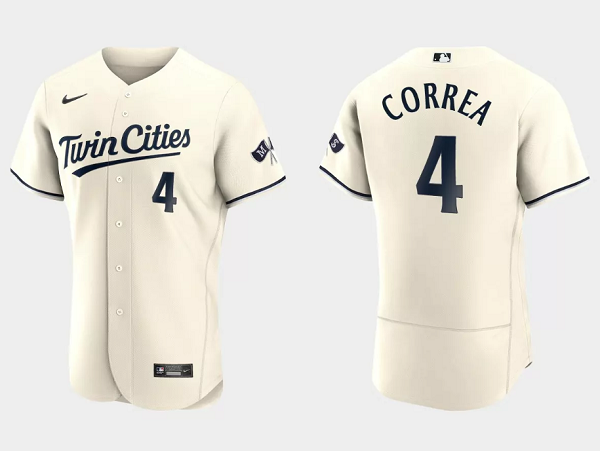 Minnesota Twins #4 Carlos Correa Cream Flex Base Stitched Jersey - Zenithce