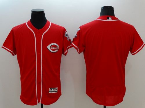 Reds Blank Red Flexbase Authentic Collection Stitched Jersey - Zenithce