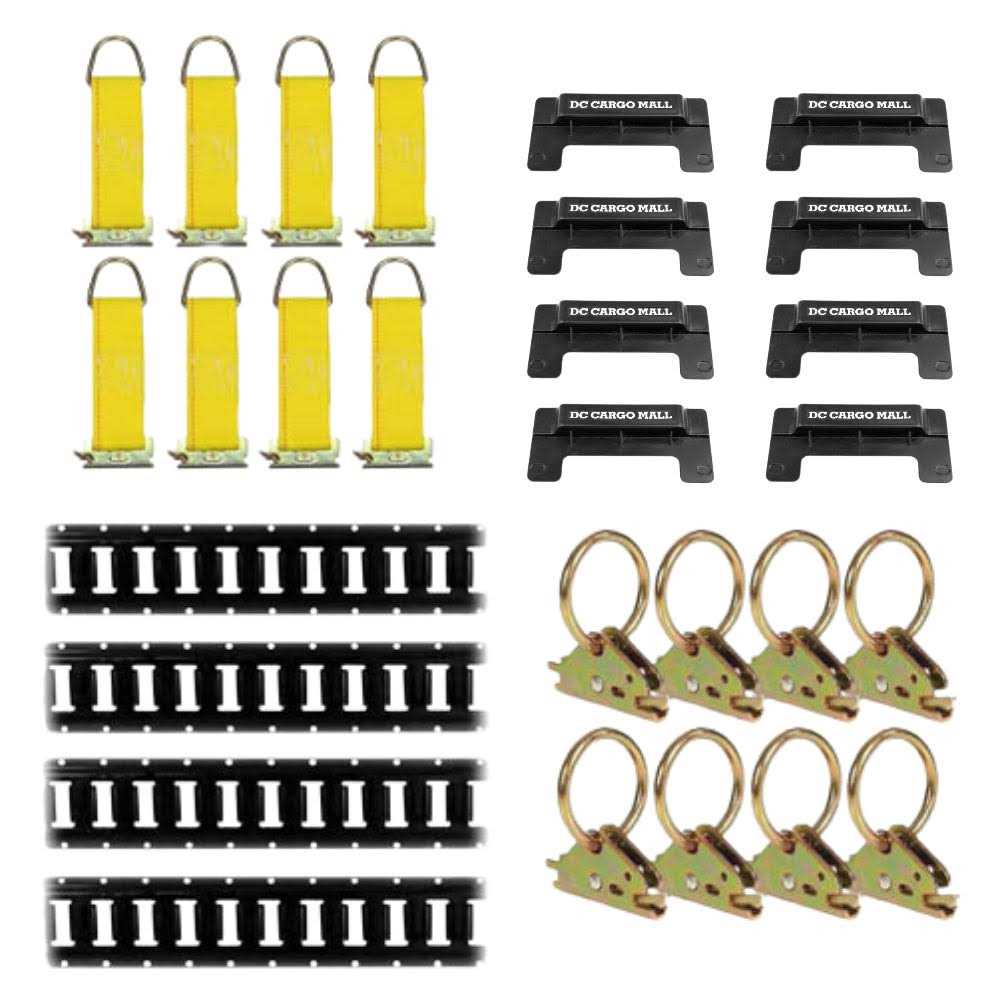 E-Track Tie-Down KIT! 4 Powder-Coated 8′ Horizontal E Track Rails - Zenithce