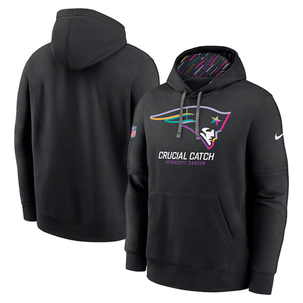 New England Patriots Black 2024 Crucial Catch Club Pullover Hoodie - Zenithce