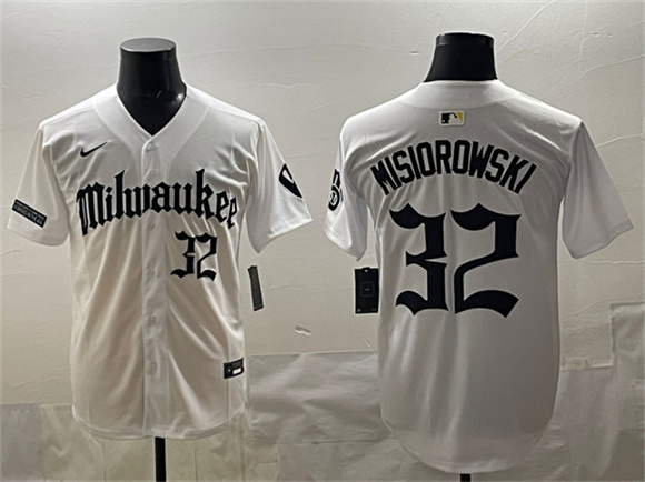 Milwaukee Brewers #32 Jacob Misiorowski White 'Gothic 414 Shadows Edition' Vapor Premier Limited Stitched Jersey - Zenithce