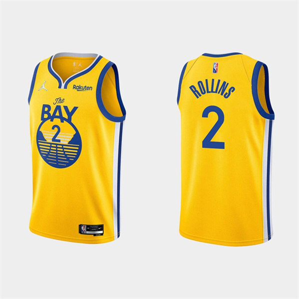 Golden State Warriors #2 Ryan Rollins 2022 Yellow Stitched Jersey - Zenithce