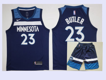 Minnesota Timberwolves #23 Jimmy Butler New Navy Blue 2017-2018 Swingman Stitched Jersey With Shorts - Zenithce