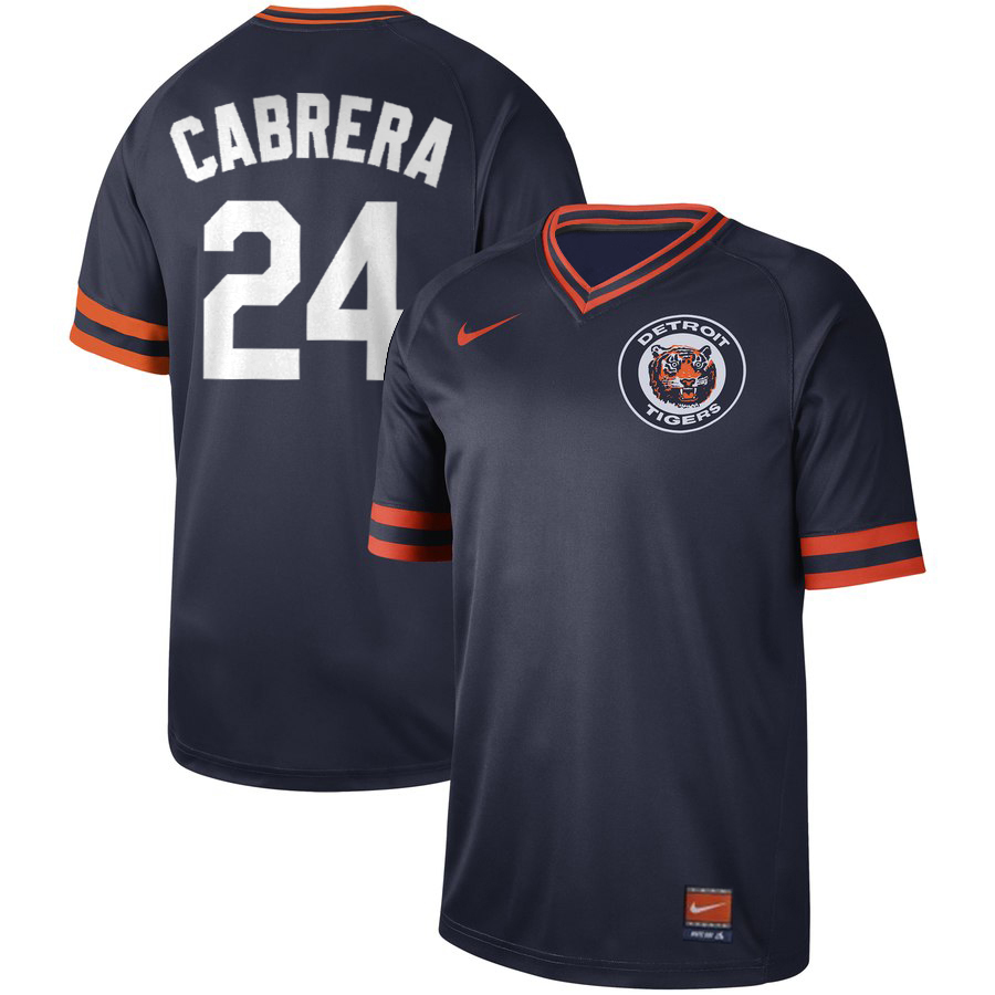 Detroit Tigers #24 Miguel Cabrera Navy Cooperstown Collection Legend Stitched Jersey - Zenithce