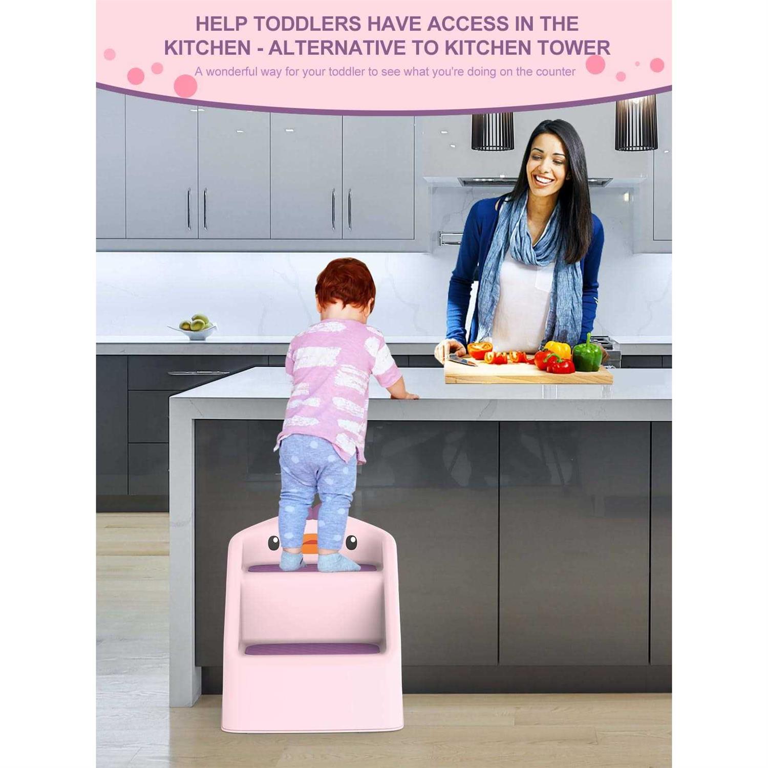 Kids Step Stool for Toddler Bathroom Kitchen Sink - Zenithce